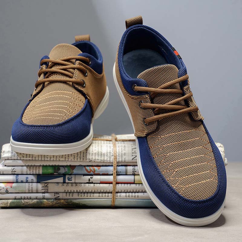 Men's Mesh Walking Shoes - Lace-Up, Breathable, Wide Toe Box with Arch Support