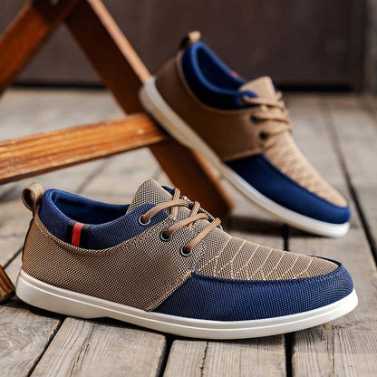 Men's Mesh Walking Shoes - Lace-Up, Breathable, Wide Toe Box with Arch Support