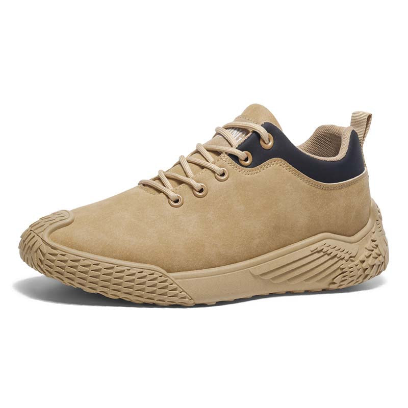 Men's Mixed Suede Casual Boots - Lace-Up, Waterproof, Wide Toe Box with Arch Support