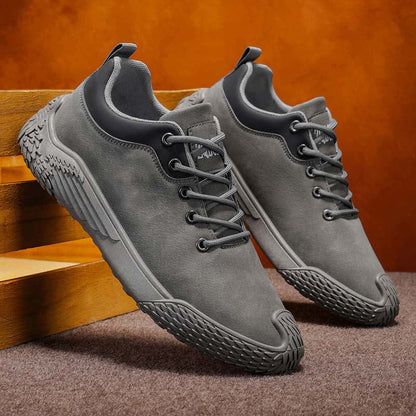 Men's Mixed Suede Casual Boots - Lace-Up, Waterproof, Wide Toe Box with Arch Support