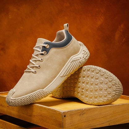 Men's Mixed Suede Casual Boots - Lace-Up, Waterproof, Wide Toe Box with Arch Support