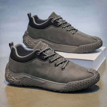 Men's Mixed Suede Casual Boots - Lace-Up, Waterproof, Wide Toe Box with Arch Support