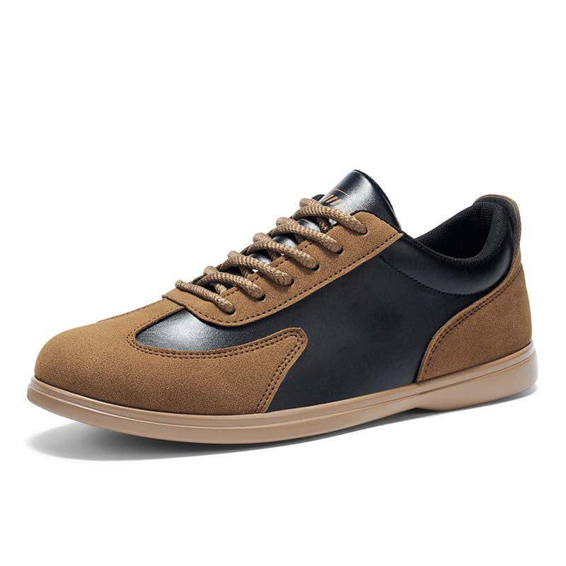 Men's Mixed Material Casual Boots - Lace-Up, Waterproof, Wide Toe Box with Arch Support