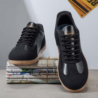Men's Mixed Material Casual Boots - Lace-Up, Waterproof, Wide Toe Box with Arch Support