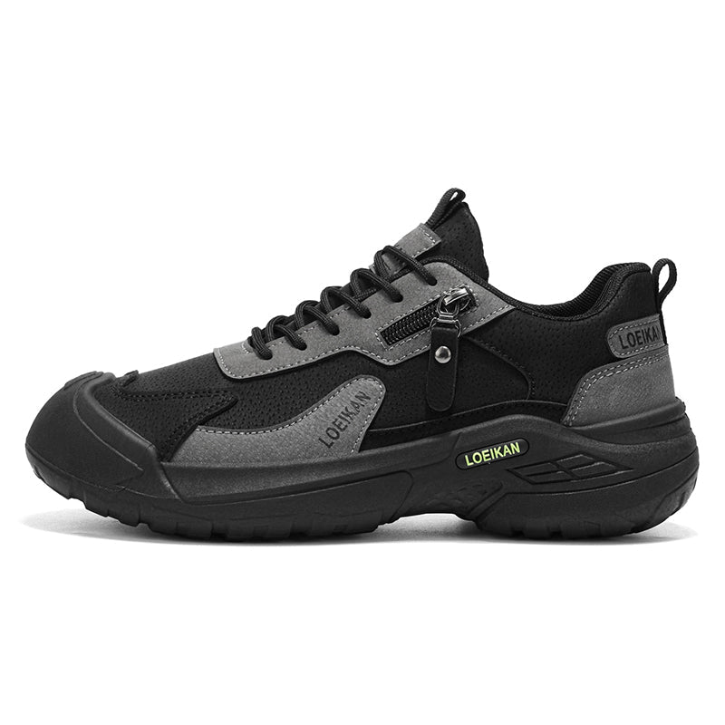 Men’s Waterproof Suede Hiking Shoes for Tired Feet | Wide Toe Box, Arch Support & Non-Slip Grip for Work, Trails & Wet Weather