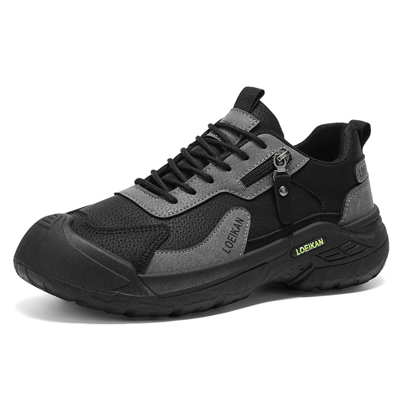 Men’s Waterproof Suede Hiking Shoes for Tired Feet | Wide Toe Box, Arch Support & Non-Slip Grip for Work, Trails & Wet Weather