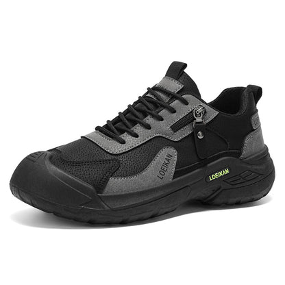 Men’s Waterproof Suede Hiking Shoes for Tired Feet | Wide Toe Box, Arch Support & Non-Slip Grip for Work, Trails & Wet Weather