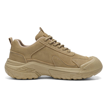 Men’s Waterproof Suede Hiking Shoes for Tired Feet | Wide Toe Box, Arch Support & Non-Slip Grip for Work, Trails & Wet Weather