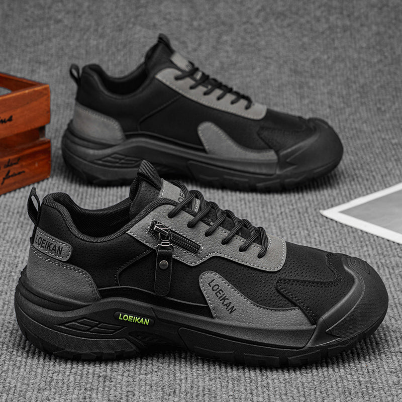 Men’s Waterproof Suede Hiking Shoes for Tired Feet | Wide Toe Box, Arch Support & Non-Slip Grip for Work, Trails & Wet Weather