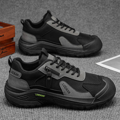 Men’s Waterproof Suede Hiking Shoes for Tired Feet | Wide Toe Box, Arch Support & Non-Slip Grip for Work, Trails & Wet Weather