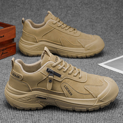 Men’s Waterproof Suede Hiking Shoes for Tired Feet | Wide Toe Box, Arch Support & Non-Slip Grip for Work, Trails & Wet Weather