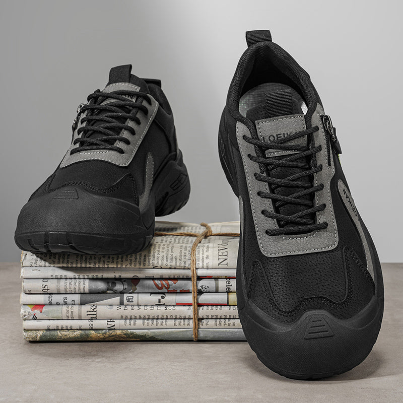 Men’s Waterproof Suede Hiking Shoes for Tired Feet | Wide Toe Box, Arch Support & Non-Slip Grip for Work, Trails & Wet Weather