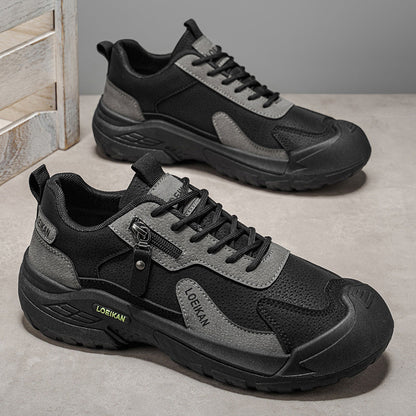 Men’s Waterproof Suede Hiking Shoes for Tired Feet | Wide Toe Box, Arch Support & Non-Slip Grip for Work, Trails & Wet Weather