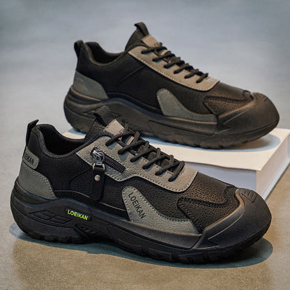 Men’s Waterproof Suede Hiking Shoes for Tired Feet | Wide Toe Box, Arch Support & Non-Slip Grip for Work, Trails & Wet Weather