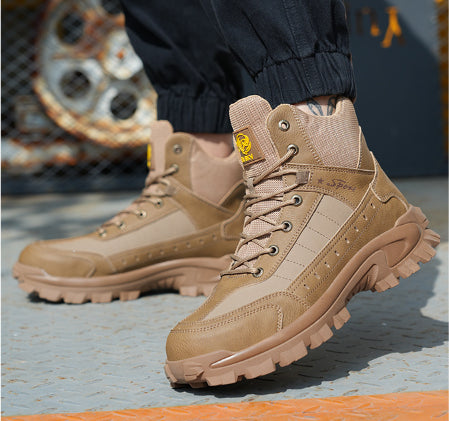 (🎁#3 Best Seller) Men's Combat Boots Orthopedic Support Hiking Boots Waterproof Anti-Puncture Work Boots