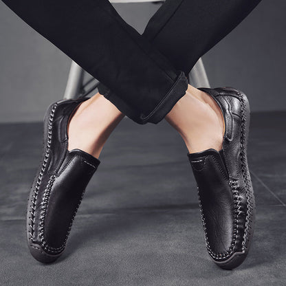 Men’s Handmade Leather Loafers – Arch Support, Wide Toe Box, Slip-On Comfort & Non-Slip Sole for Everyday Wear