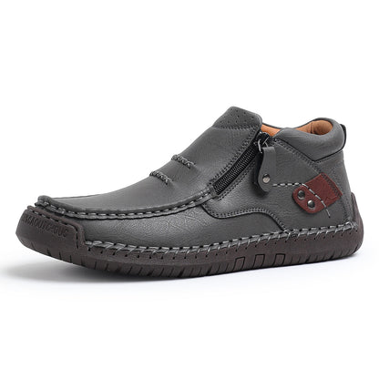 ⏰Limited Time Sale 70% OFF-Men’s Handmade Premium Leather Slip-On Driving Boots – Wide Toe, Arch Support, Waterproof, Pressure Relief, Non-Slip Sole for Casual, Travel & Outdoor