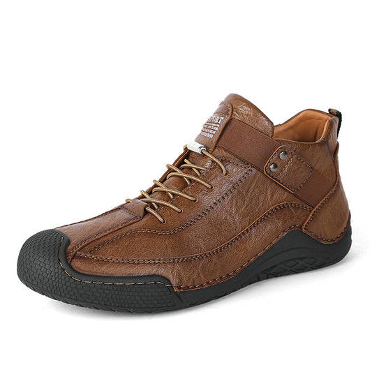⏰Limited-Time 70% OFF–Men’s Orthopedic Handmade Leather Hiking&Work Boots–Waterproof, Slip-Resistant, Wide Toe, Arch&Ankle Support  for Everyday&Travel