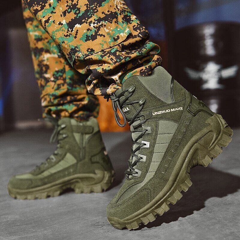 (🎁#3 Best Seller) Men's Combat Boots Orthopedic Support Hiking Boots Waterproof Anti-Puncture Work Boots