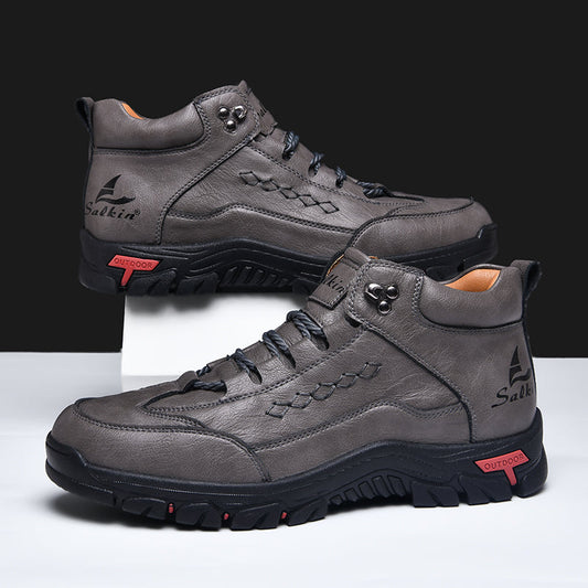 (🎁#5 Best Seller)  Men’s Orthopedic Handmade Leather Driving Boots–Pressure Relief, Waterproof, Slip-Resistant, Wide Toe, Arch&Ankle Support for Everyday & Travel