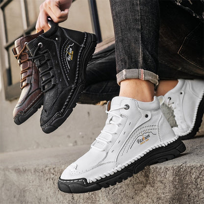 ⏰Limited-Time 70% OFF – Men’s Handmade Orthopedic Leather Boots – Wide Toe Box, Waterproof, Arch Support & Pressure Relief