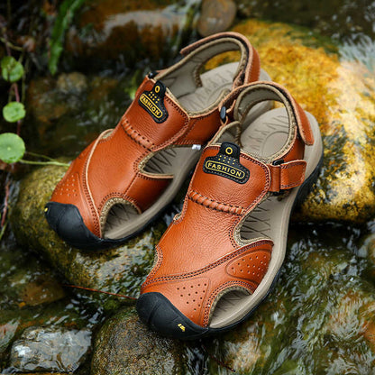 (👨‍⚕️Effect: Relieves Foot Pain) Men's Orthopedic Support Non-slip Sport Sandals Lightweight Trail Hiking Leather Sandals