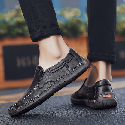 Men’s Handmade Leather Loafers – Arch Support, Wide Toe Box, Slip-On Comfort & Non-Slip Sole for Everyday Wear