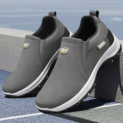 Men's Comfortable Breathable Lightweight Double Layer Waterproof Wide Toe Walking Shoes Orthopedic Shoes
