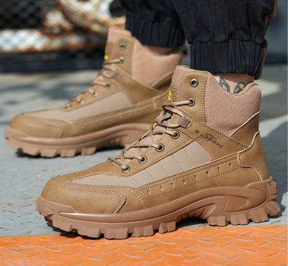 (🎁#3 Best Seller) Men's Combat Boots Orthopedic Support Hiking Boots Waterproof Anti-Puncture Work Boots