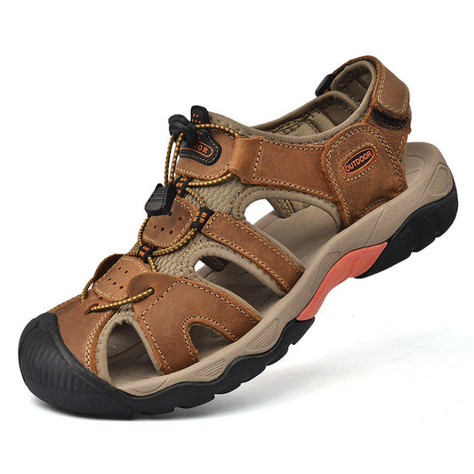 Men's Slip-on Genuine Sports Sandals, Orthopedic Support, Comfortable Lightweight Durable Non-Slip Hiking Sandals