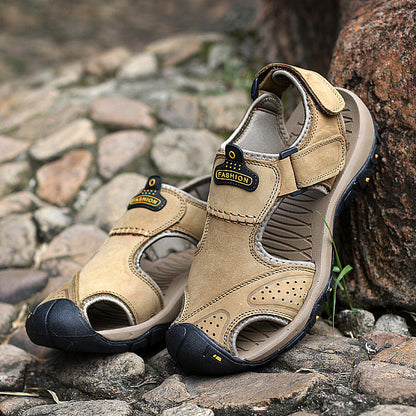 (👨‍⚕️Effect: Relieves Foot Pain) Men's Orthopedic Support Non-slip Sport Sandals Lightweight Trail Hiking Leather Sandals