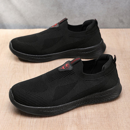 Men’s Lightweight Slip-On Shoes – Breathable Knit, Wide Fit, Comfortable & Flexible for Everyday & Outdoor Wear