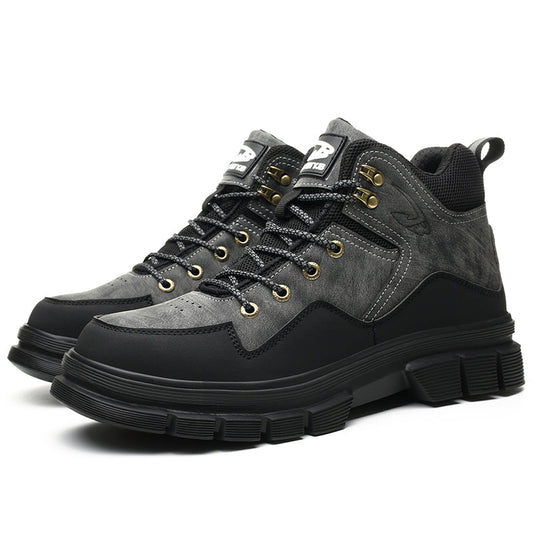 Men’s Steel Toe Outdoor Boots Work Boots Motorcycle Boots – Safety ,Indestructible, Anti-Smash, Puncture-Proof, Waterproof