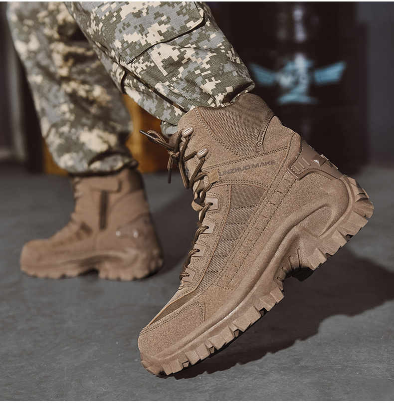 (🎁#3 Best Seller) Men's Combat Boots Orthopedic Support Hiking Boots Waterproof Anti-Puncture Work Boots