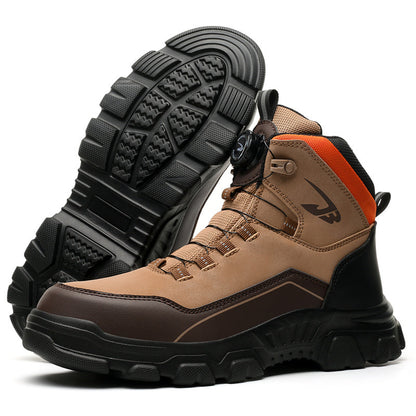 Men's Steel Toe Hand Stitched Cow Leather Boots Motorcycle Boots Work Boots Hiking Boots