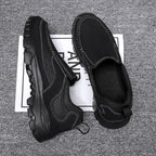 (Medical Certification) Men's Orthopedic Genuine Leather Shoes for Diabetics, Arch Support Hiking Shoes for Plantar Fasciitis