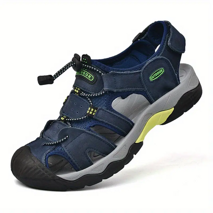 Men's Slip-on Genuine Sports Sandals, Orthopedic Support, Comfortable Lightweight Durable Non-Slip Hiking Sandals