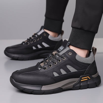 💥 12 HOURS. NO PAIN. Men’s Comfort Leather Outdoor Shoes – Arch Support, Wide Toe Box, Breathable Lining, Lightweight & Slip-Resistant for All-Day Wear