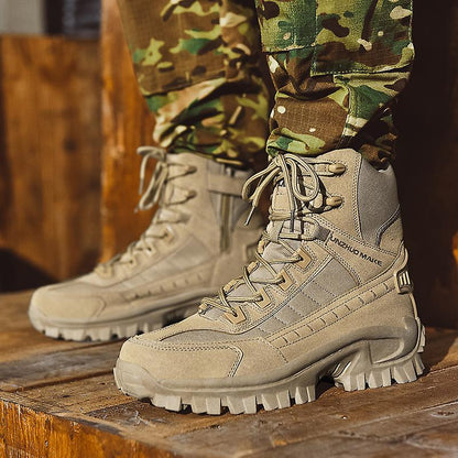 (🎁#3 Best Seller) Men's Combat Boots Orthopedic Support Hiking Boots Waterproof Anti-Puncture Work Boots