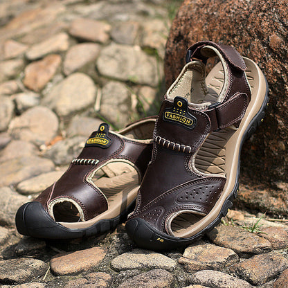 (👨‍⚕️Effect: Relieves Foot Pain) Men's Orthopedic Support Non-slip Sport Sandals Lightweight Trail Hiking Leather Sandals
