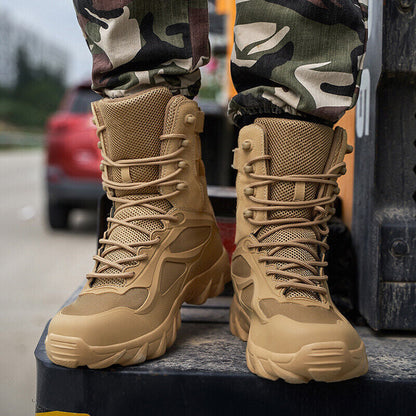 Men's Military Desert Combat Boots Waterproof Non-Slip Hiking Boots Work Boots