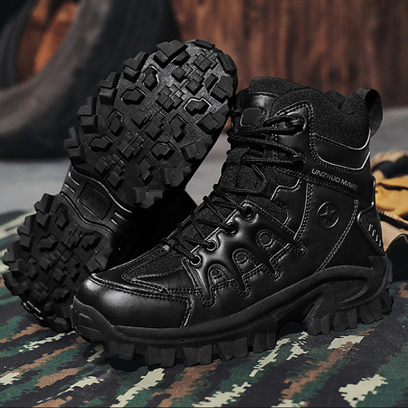 Men Ankle Support Waterproof Non-Slip Hiking Boots Anti-Puncture Anti-Sprain Work Boots