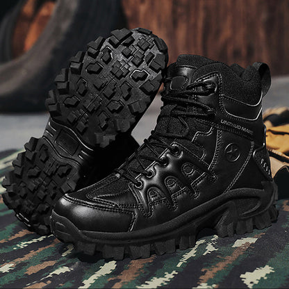 Men Ankle Support Waterproof Non-Slip Hiking Boots Anti-Puncture Anti-Sprain Work Boots