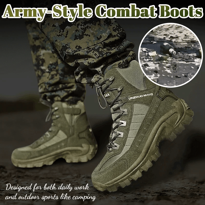 (🎁#3 Best Seller) Men's Combat Boots Orthopedic Support Hiking Boots Waterproof Anti-Puncture Work Boots