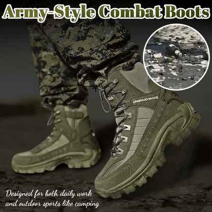(🎁#3 Best Seller) Men's Combat Boots Orthopedic Support Hiking Boots Waterproof Anti-Puncture Work Boots