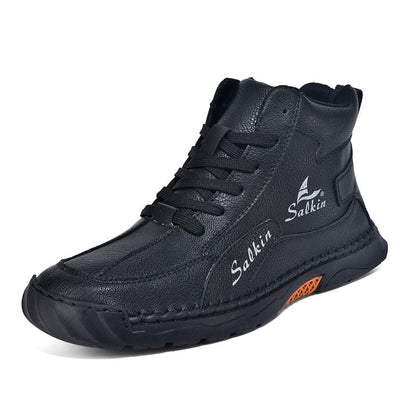 Men’s Handmade Leather Boots – Waterproof, Arch Support, Pressure Relief, Wide Toe Box, Built for Outdoor Comfort