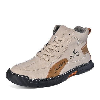 Men’s Handmade Leather Boots – Waterproof, Arch Support, Pressure Relief, Wide Toe Box, Built for Outdoor Comfort