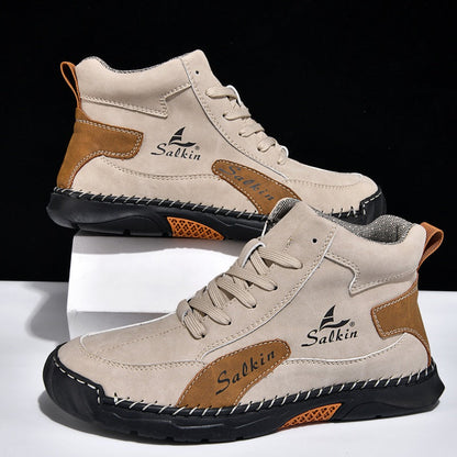 Men’s Handmade Leather Boots – Waterproof, Arch Support, Pressure Relief, Wide Toe Box, Built for Outdoor Comfort