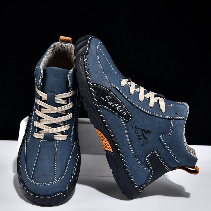 Men’s Handmade Leather Boots – Waterproof, Arch Support, Pressure Relief, Wide Toe Box, Built for Outdoor Comfort