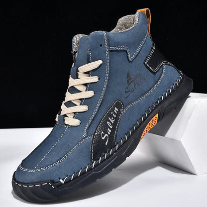 Men’s Handmade Leather Boots – Waterproof, Arch Support, Pressure Relief, Wide Toe Box, Built for Outdoor Comfort